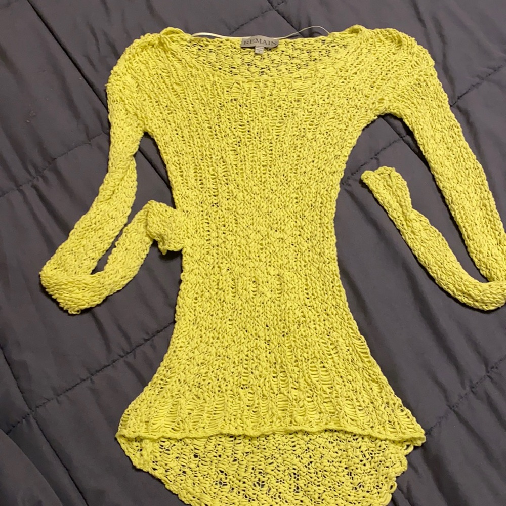 Scrunchy bright yellow bathing suit cover up